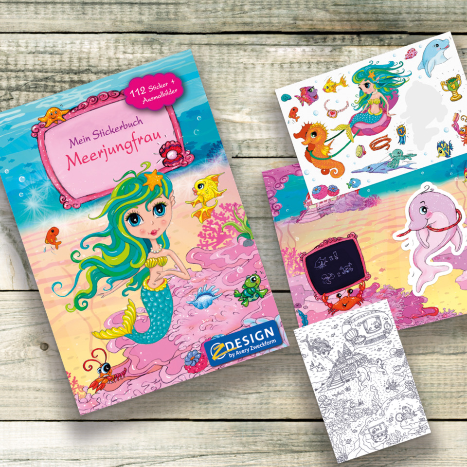 Meerjungfrau, Stickerbuch, Unterwasser, Mermaid, Unterwasserwelt