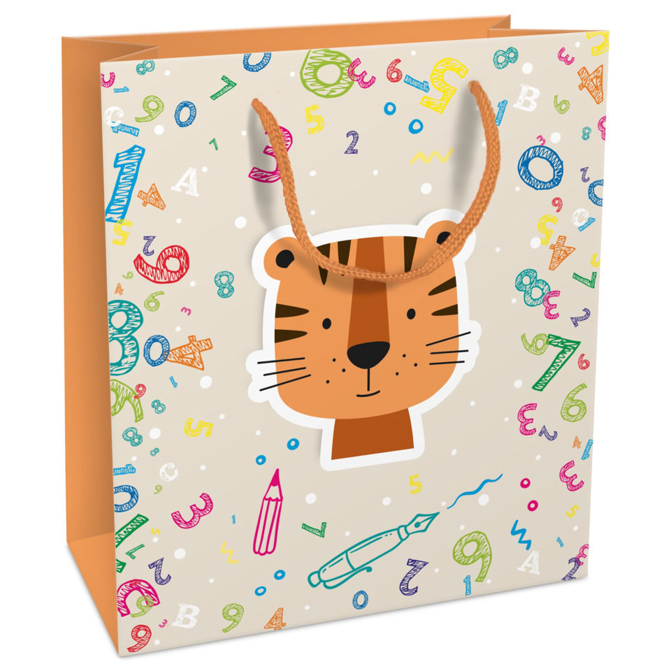 Tiger, Geschenkverpackung, Tasche, Kinderartikel, Zahlenmuster