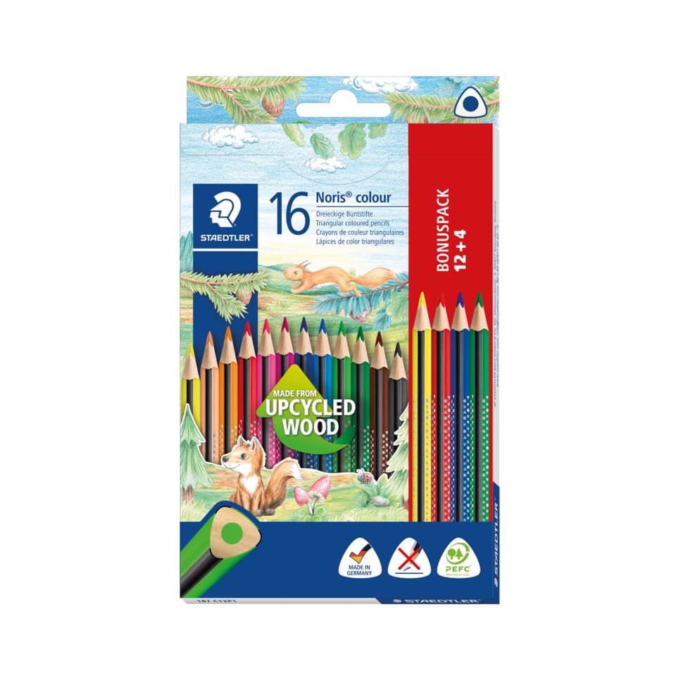 Buntstifte, Buntstiftset, Holzstifte, 16er Pack, Upcycled Wood