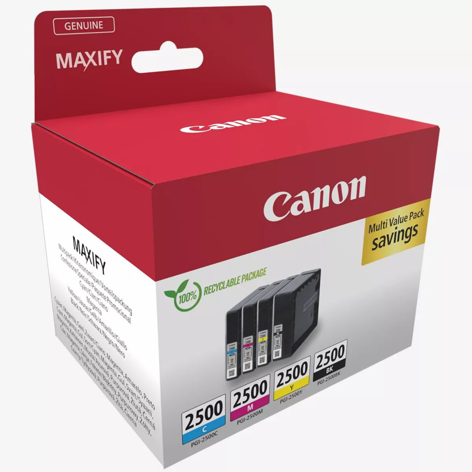 Tintenpatronen, Canon, PGI-2500, Mehrfachpack, Recyclebar