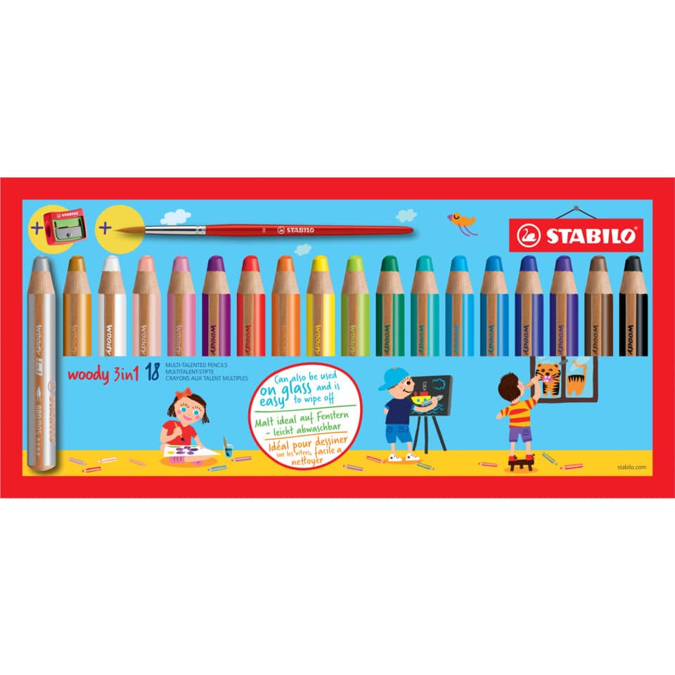 Buntstifte, Wachsmalstifte, Holzstifte, Kunstset, Stabilo