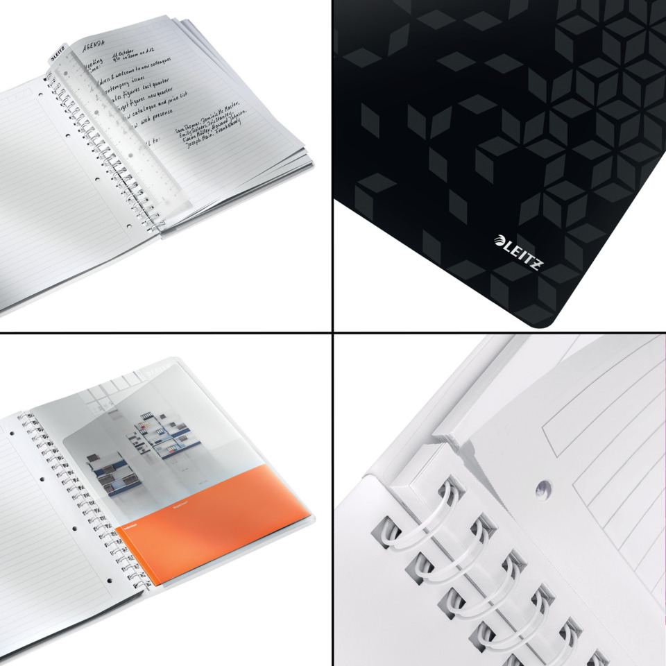 Notizbuch, Spiralbindung, A4, Kartenlayout, Designlederband?
