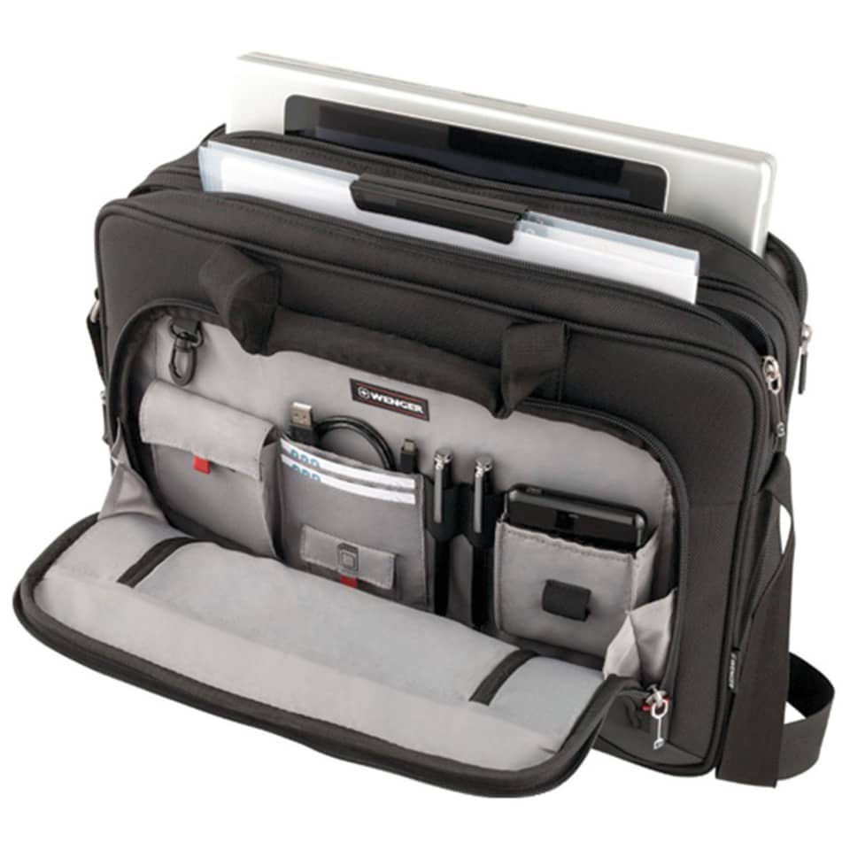 Laptoptasche, Organizer, Messenger-Tasche, Kabelfächer,  Gepolsterte Fächer