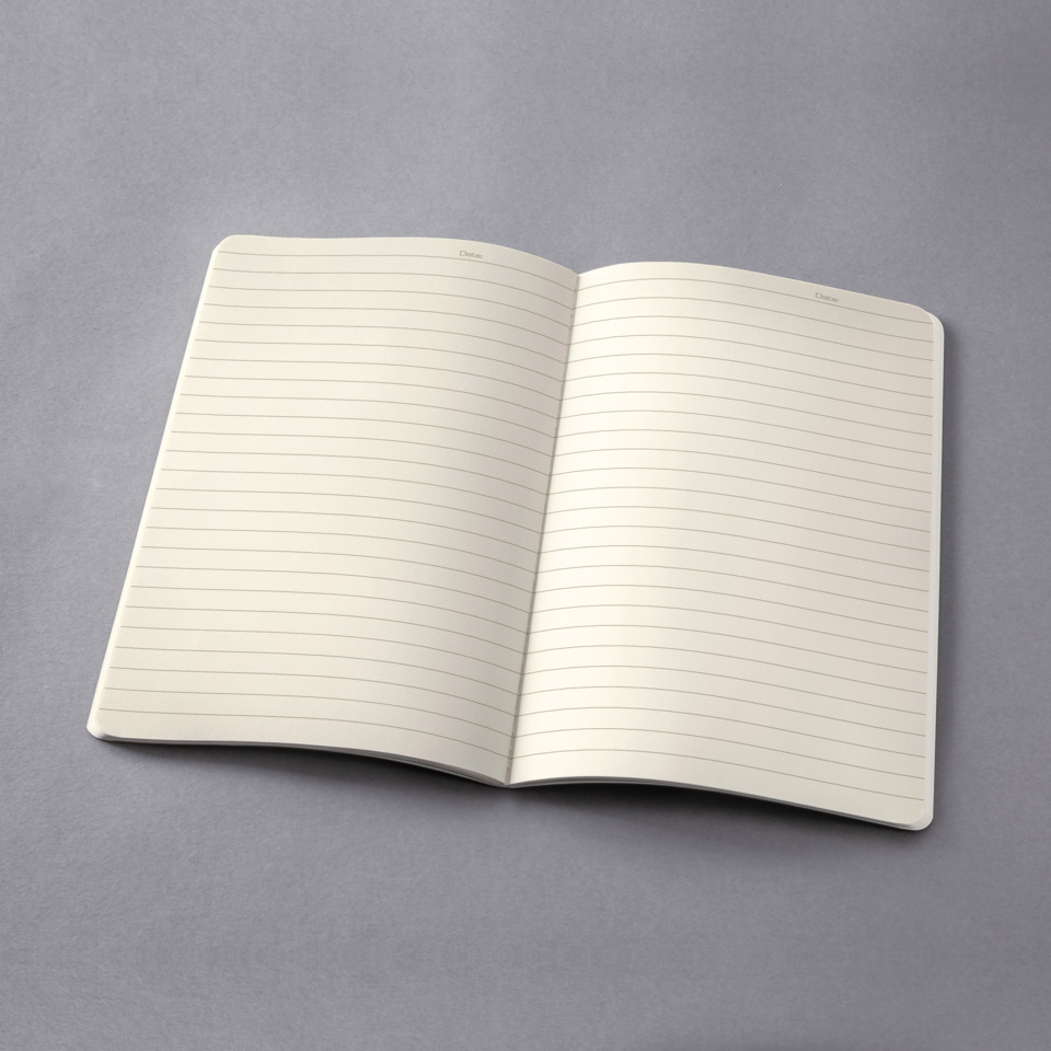 Notizbuch, Linierte Seiten, Offen, Kleinformat, Beige, Notizbuch, Lineatur, cremefarben, Leinwand?, notizpass