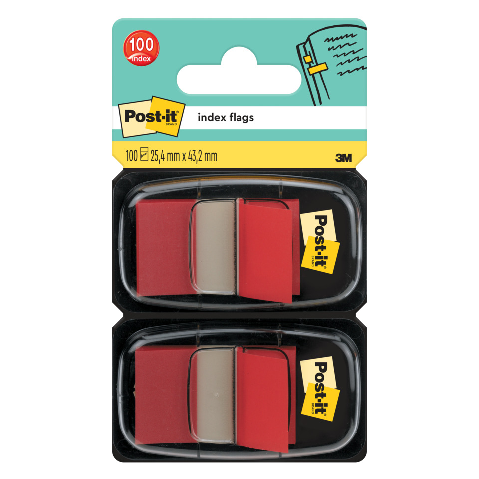 Post-it Marksierungen, Index Flags, rote Fähnchen, Klebefahnen, 2x Sätze