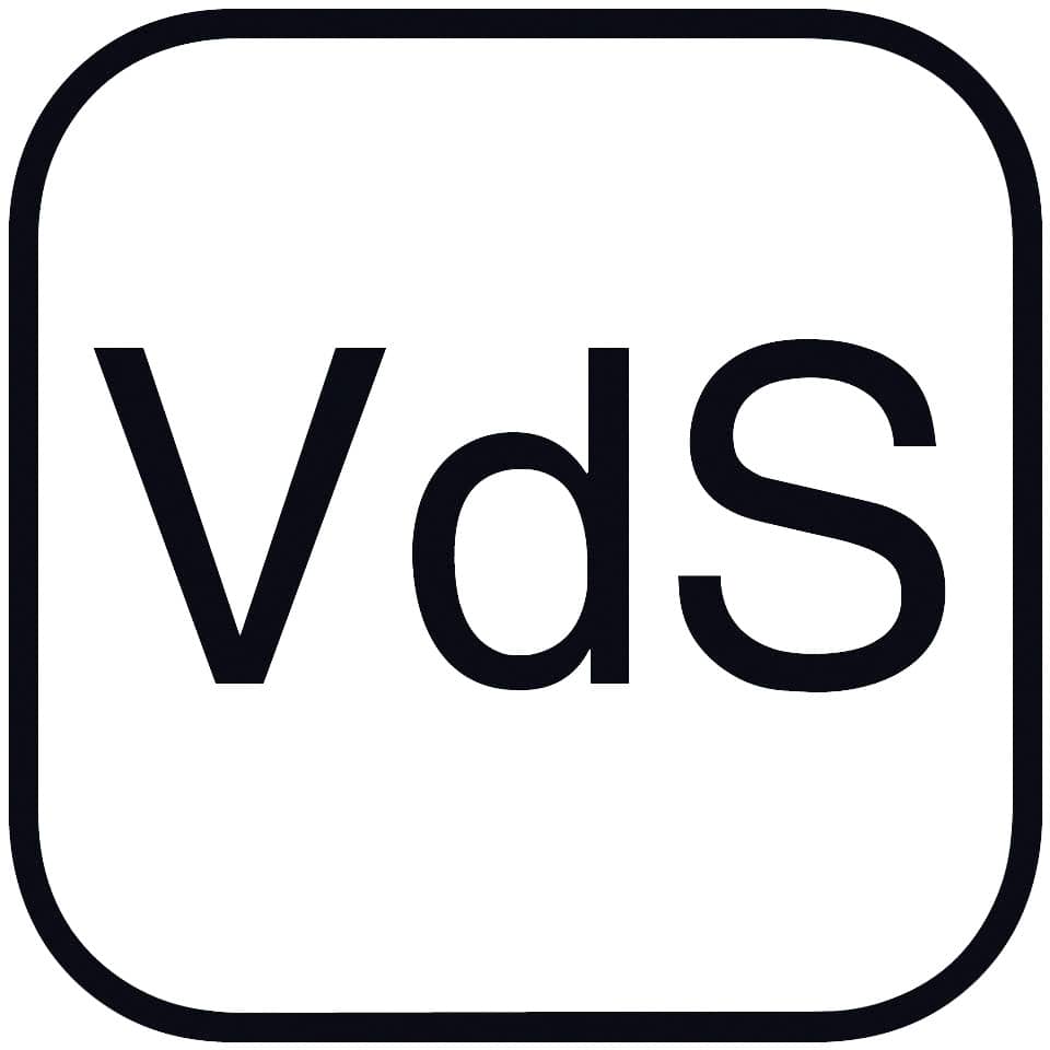 logo, VdS, quadratisch, schwarzer text, abgerundete ecken