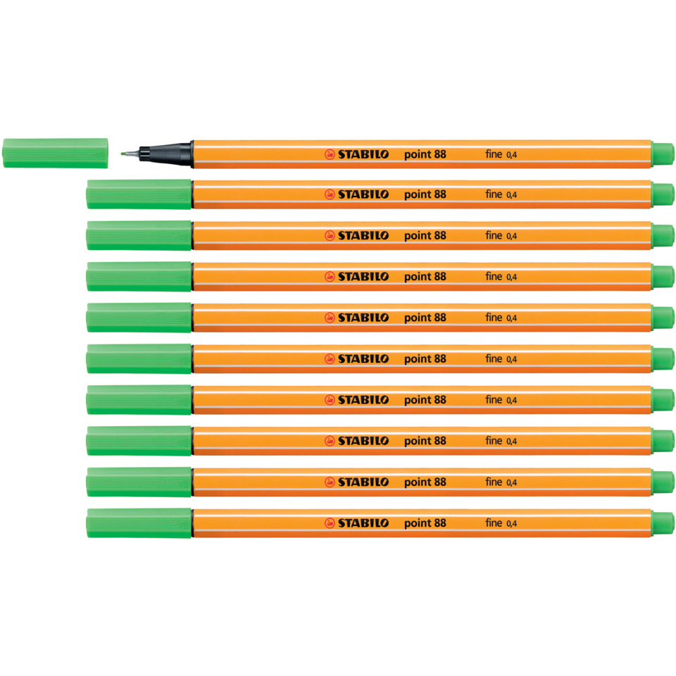 Marker, Kunststoffstifte, Orange, Grün, Feinspitze, Marker, Fineliner, Orange pen, Green cap, 8 pens set