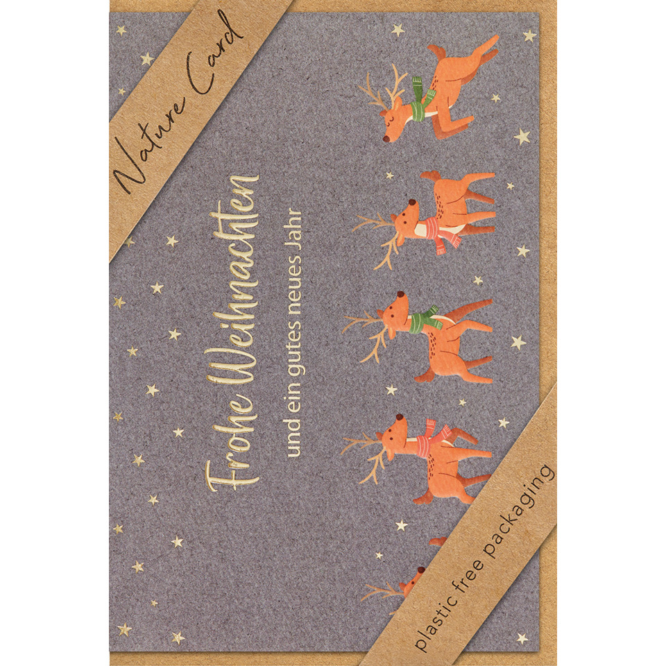 weihnachtskarte, weihnachtsgruß, naturkarton, rußkartenmotiv, recyclingpapier