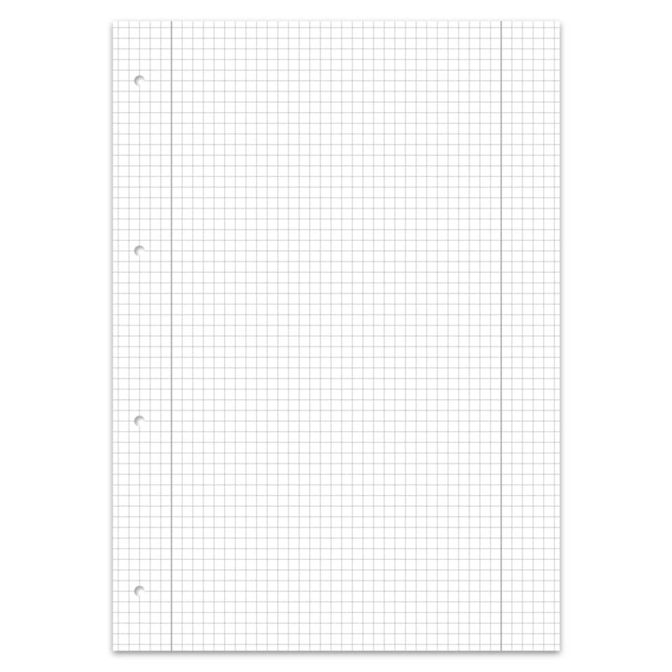 Notizblock, Lineatur, Gitterseite, Lochrand, Papier