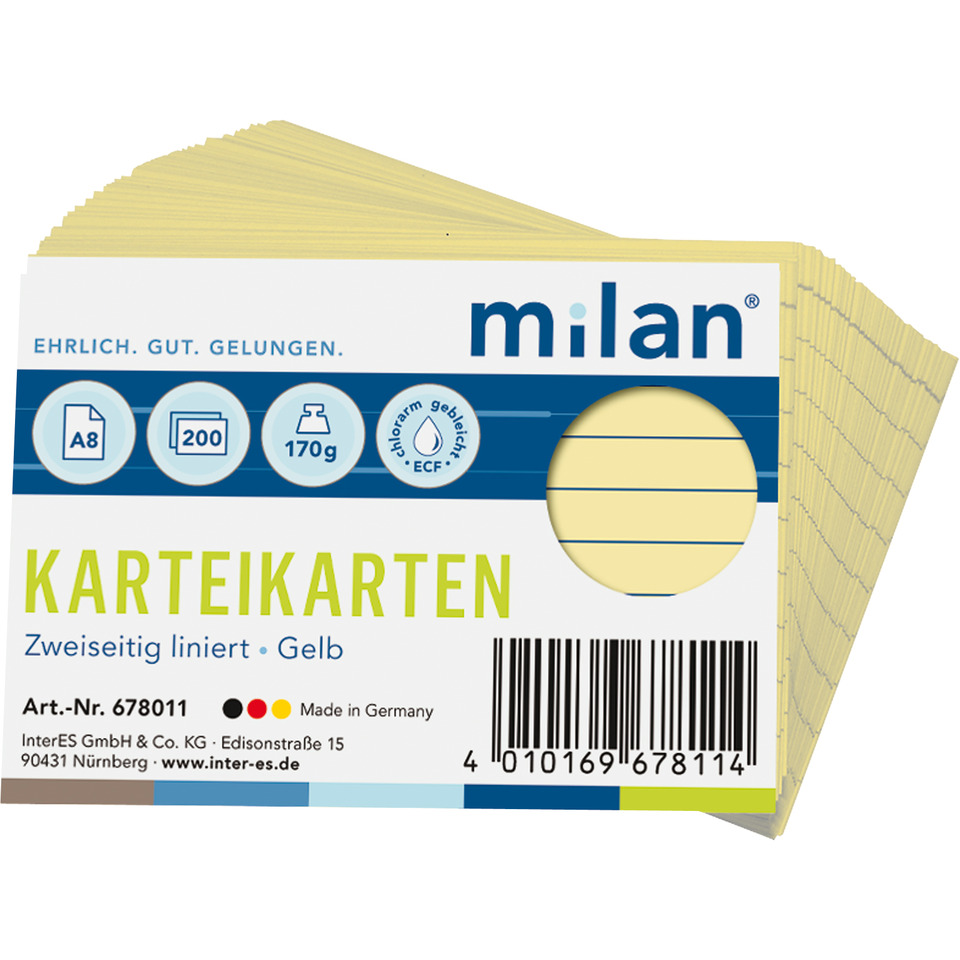 Karten, Karteikarten, Gelb, Zweiseitig, Gelbpapier