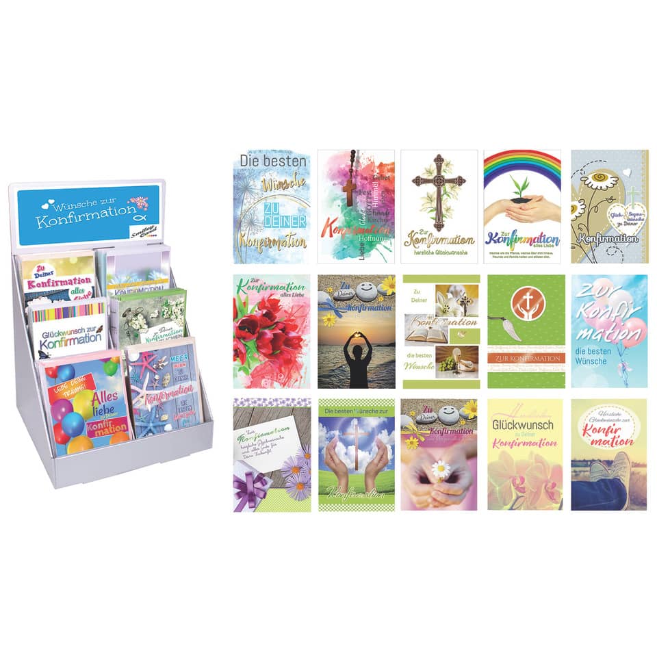 Konfirmationskarten, Karten-Set, Geldgeschenk, Motivkarten, Briefkarten