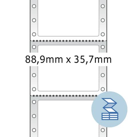 Endlosetikett, 88,9x35,7mm, 1-bahnig, weiß HERMA 8211