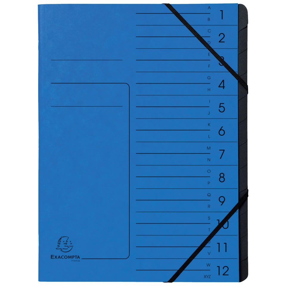 blauer Notizblock, ringbuch, Gummiband, Indexierte Seiten, A-Z Skala