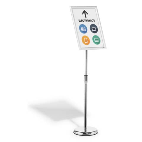 Info-Bodenständer mit Aluminium Klapprahmen A3, silber DURABLE 4799 23 Info-Bodenständer mit Aluminium Klapprahmen A3, silber DURABLE 4799 23