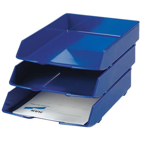 Briefablage WAVE EXCLUSIV, DIN A4/C4, stapelbar, stabil, blau HAN 1028-14