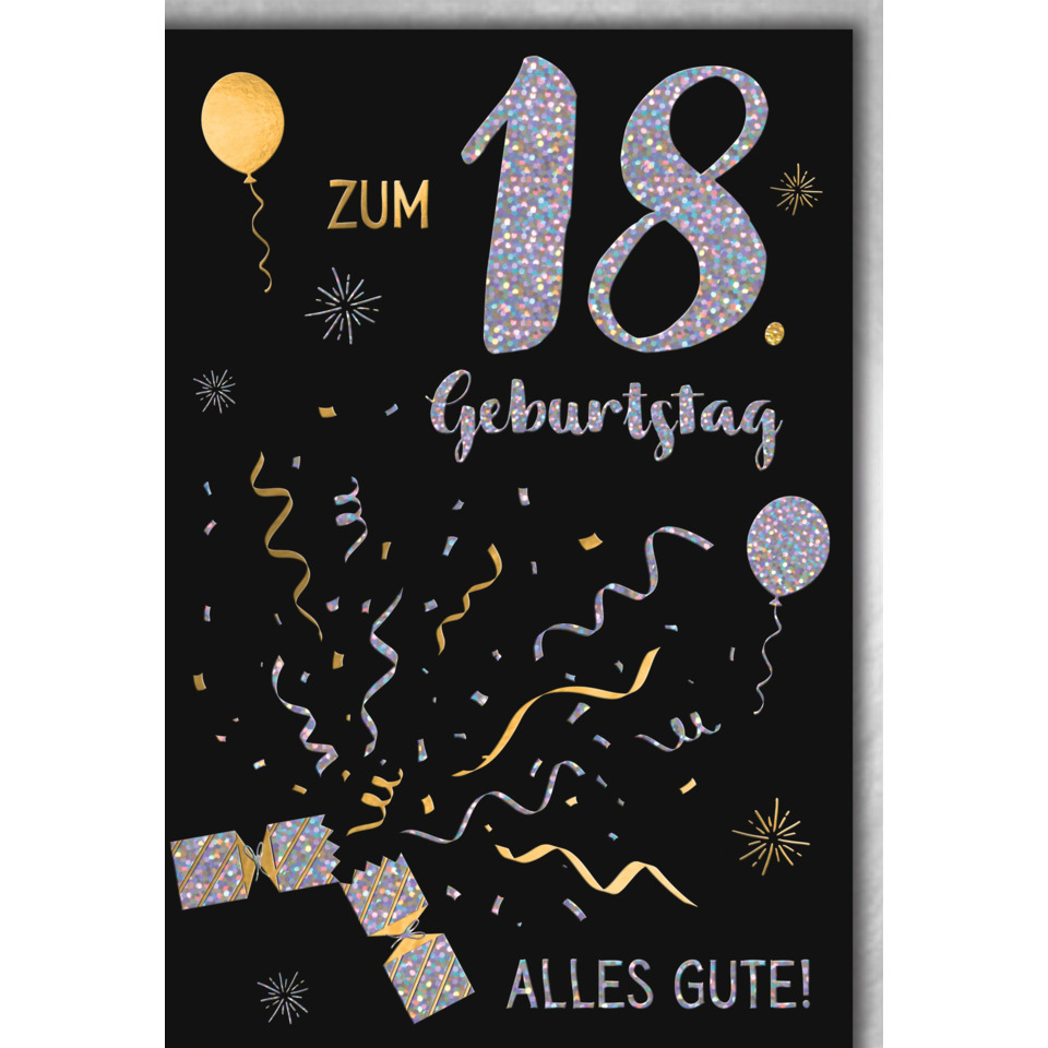 geburtstag, 18, feier, ballon, konfetti