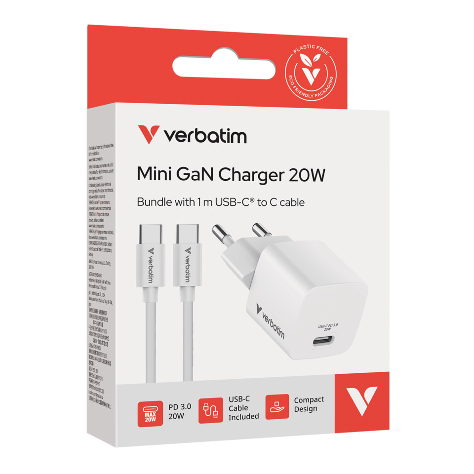  charger, USB-C, 20W, GaN, kompakt