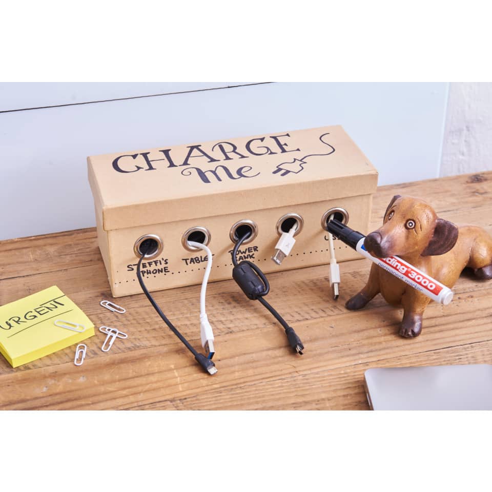 Charge me, USB hub, Kabel organisierer, Box with ports, Schreibtischzubehör
