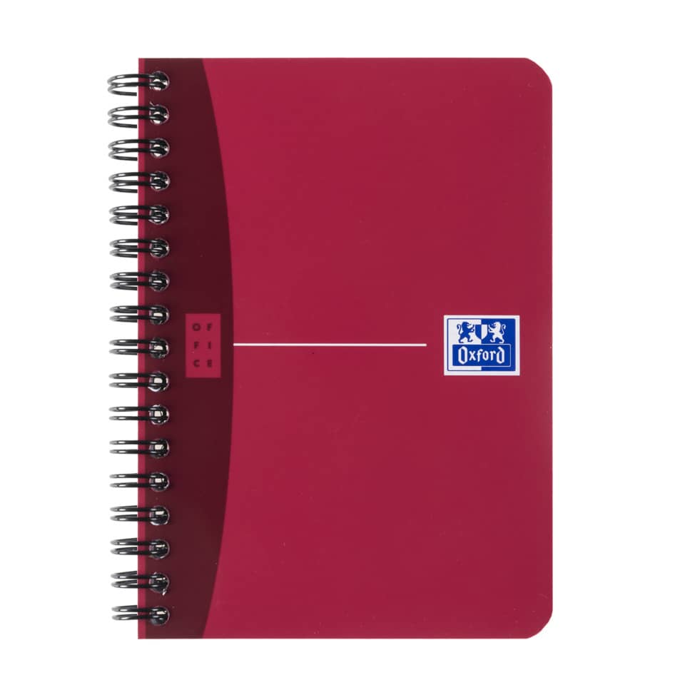 spiralnotizbuch, notizbuch, rotes cover, liniert, mathefeld