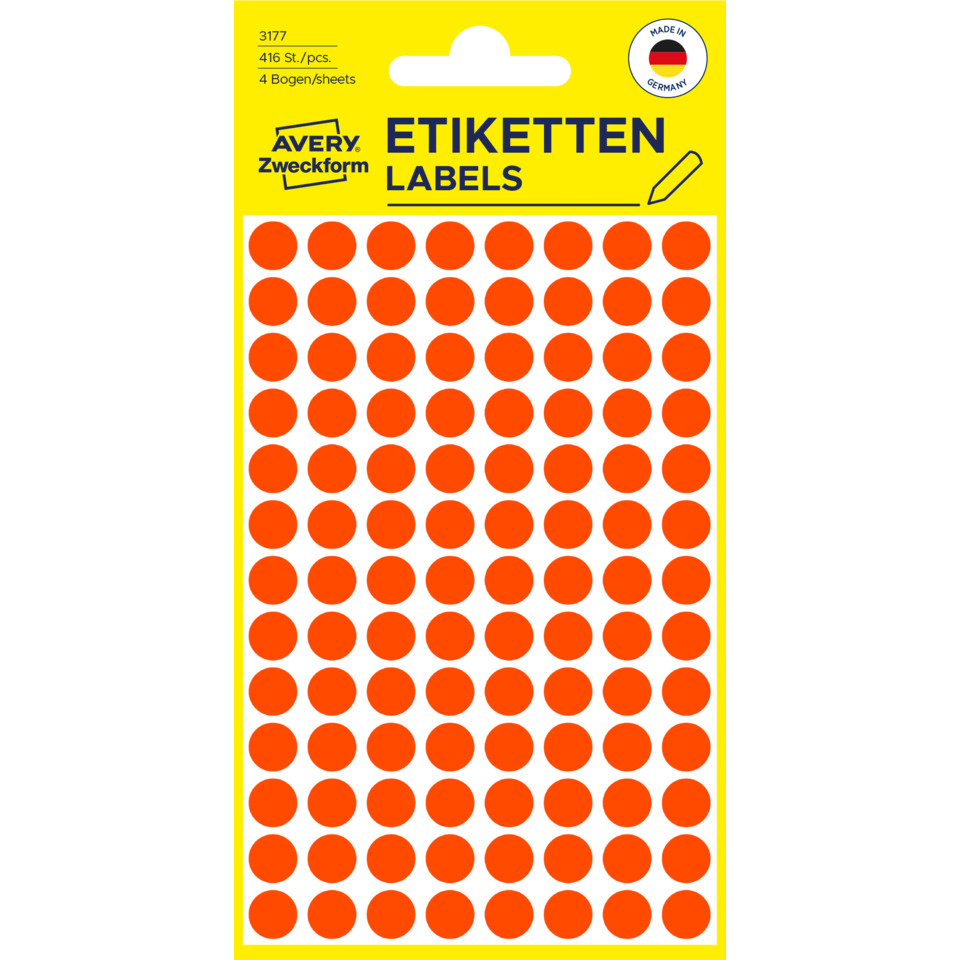 Etiketten, Labels, Punkte, Aufkleber, Avery