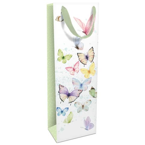 Flaschentragetasche Schmetterlinge bunt, 36 x 12 x 8 cm BRAUN+COMPANY 1584-25004
