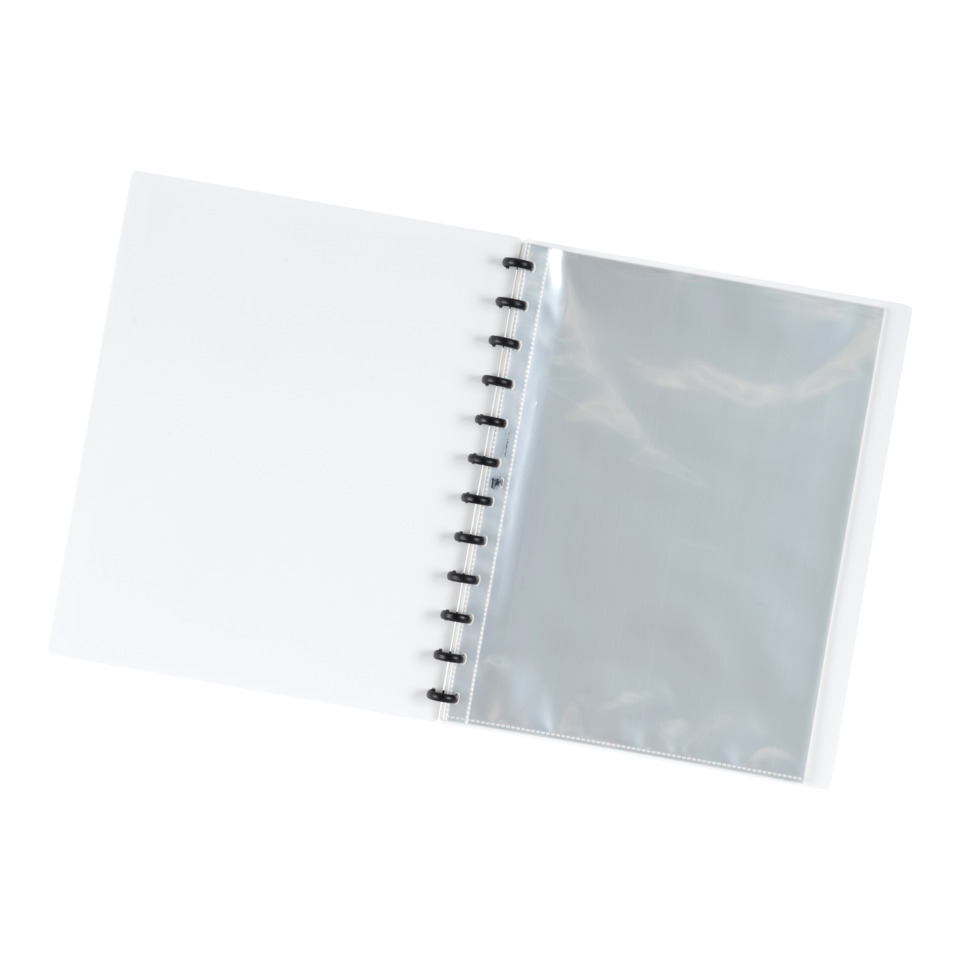 spiral-bound notebook, plastic folder, clear sleeve, ring binder, A5 size