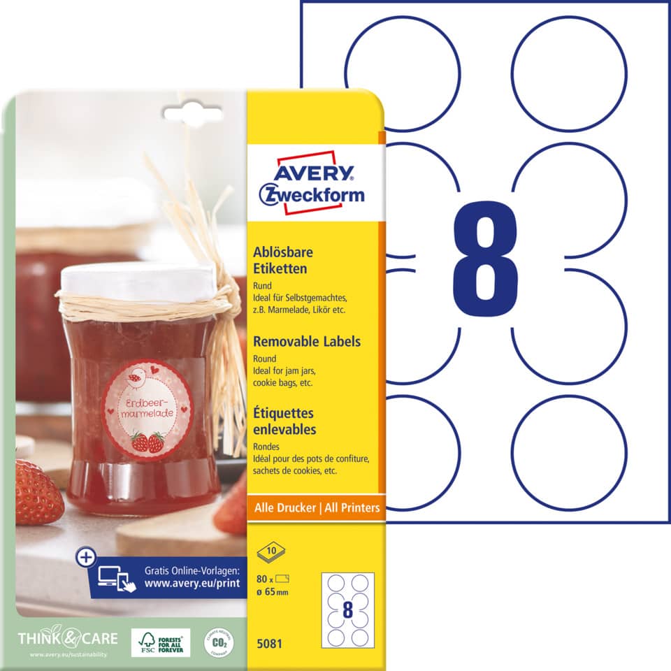 Etiketten, Aufkleber, Labels, Klebemarken, Avery Zweckform