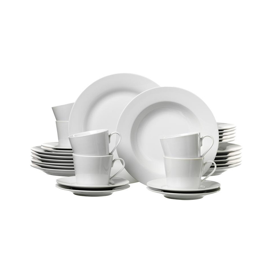Tafelgeschirr, Geschirrset, Teller, Kaffeetasse, Tassenunterteller