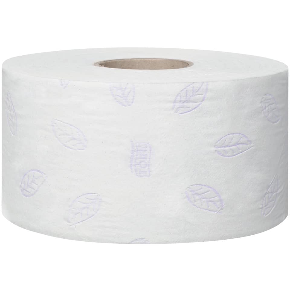 Toilettenrollen, Klopapier, 3-lagig, weiß, Blattmuster