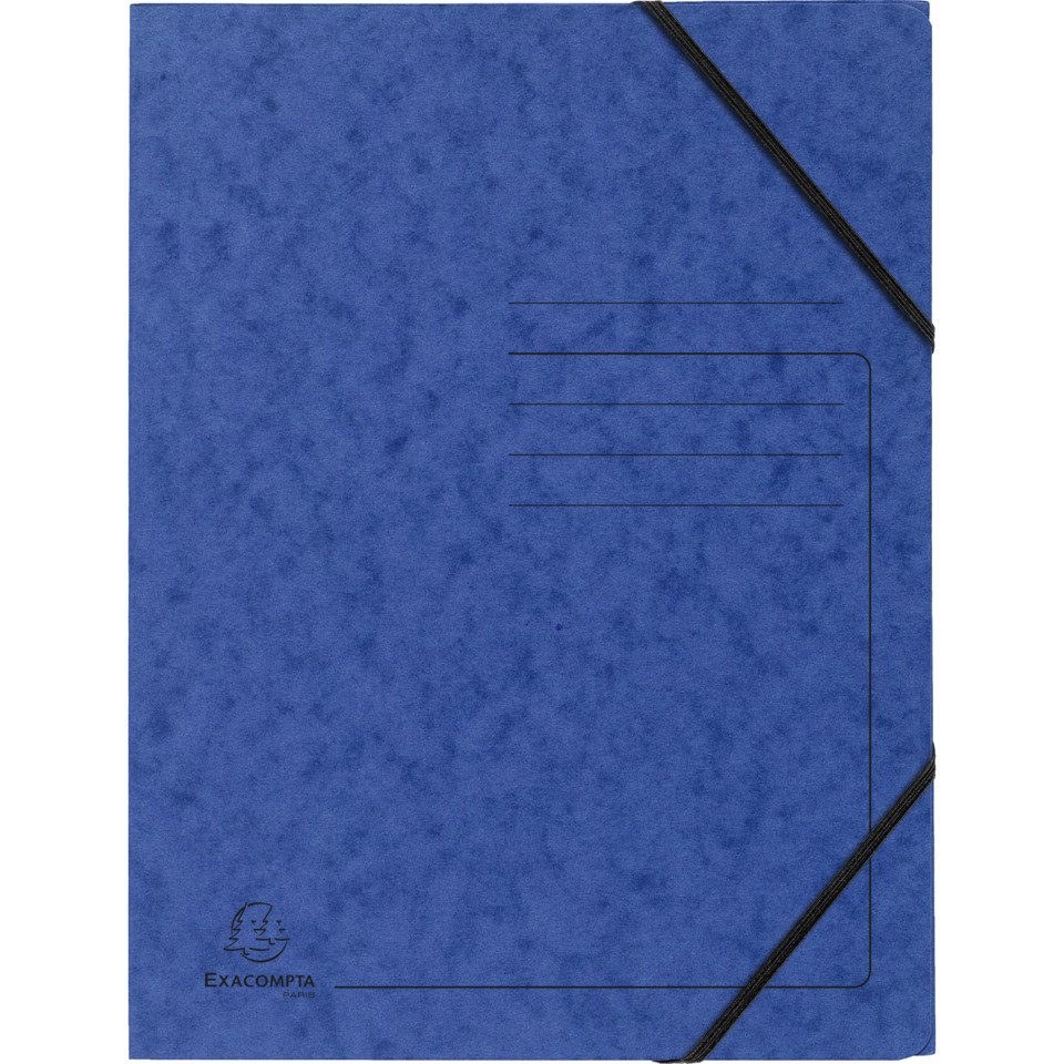 notebook, blauer Einband, Gummibband, Linierte Seiten, Vorneffekt Taschenverschluss