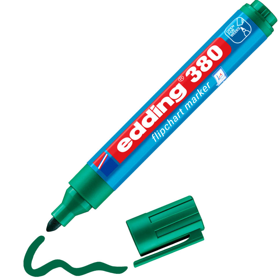 Flipchart-Marker, grüner Marker, Eding 380, Markerstift, Arbeitsmaterial Kunst