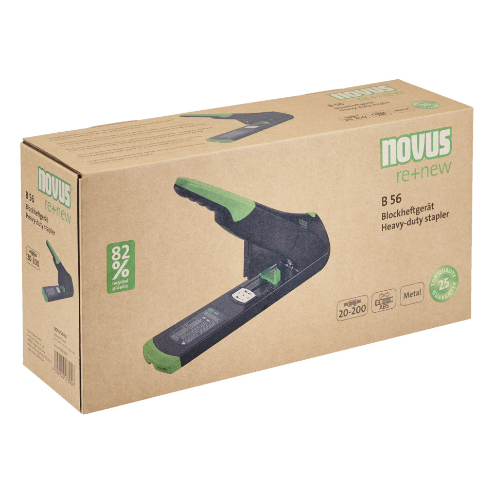 Schwerlaststapler, Heftgerät, Kartonverpackung, Grün-schwarz, 80% recyceltes Material