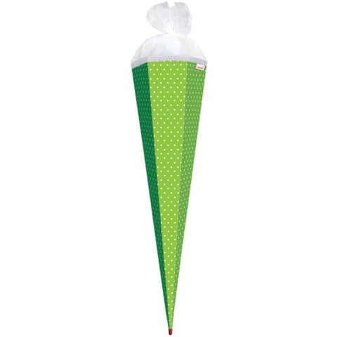 Schultüte, Bastelset Punkte, 85cm, Tüllverschluss, grün ROTH 668565