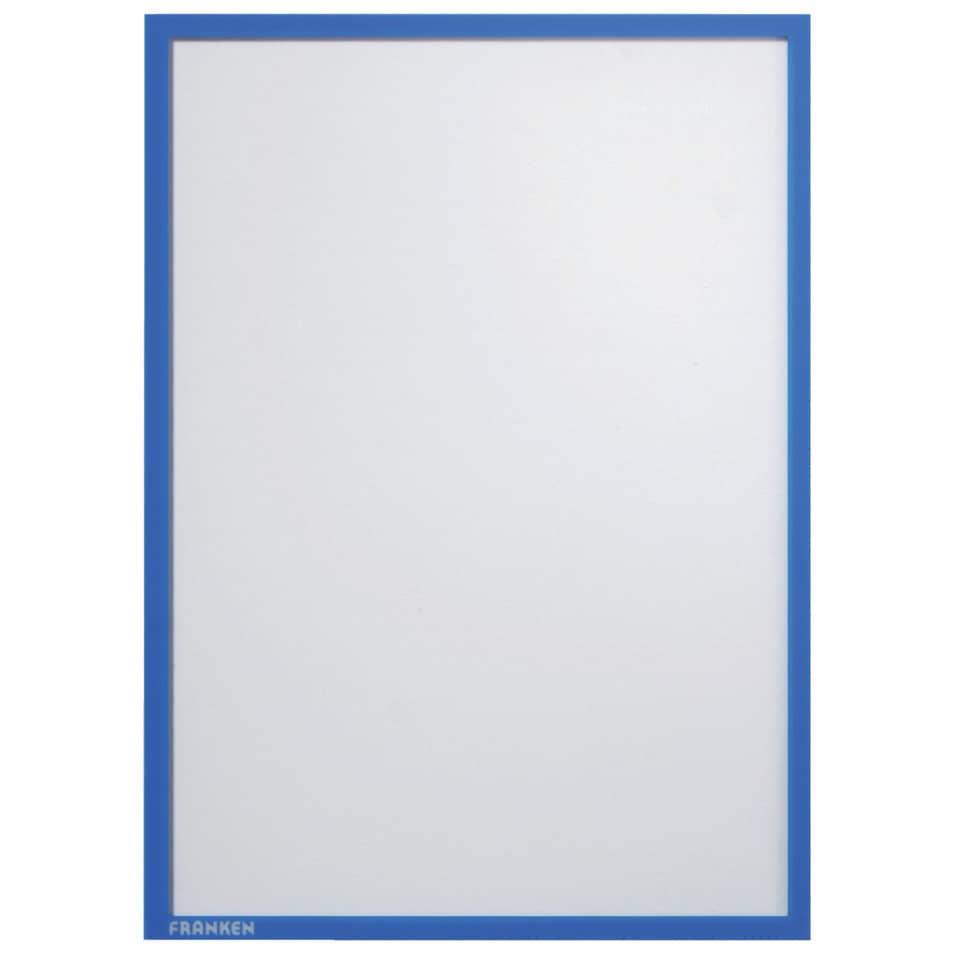 whiteboard, framed board, blauer rahmen, whiteboard trocken abwischbar, Franken-marke sichtbar