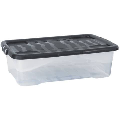 Ablagebox XW203, 30l, transparent/schwarz STRATA 2002010110