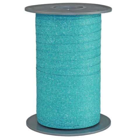 Ringelband Glitter, 10mmx100m, mittelblau  18509-612