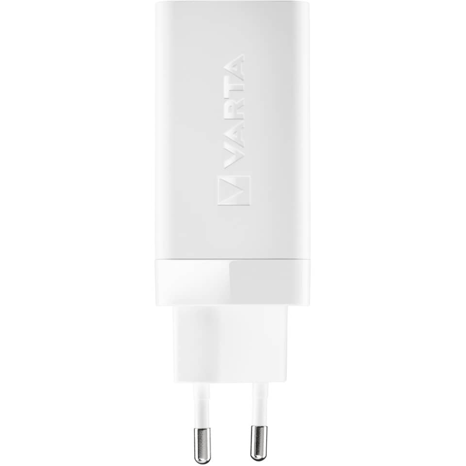 EU plug, USB-C charger, weißer Adapter, Wandladegerät, VARTA