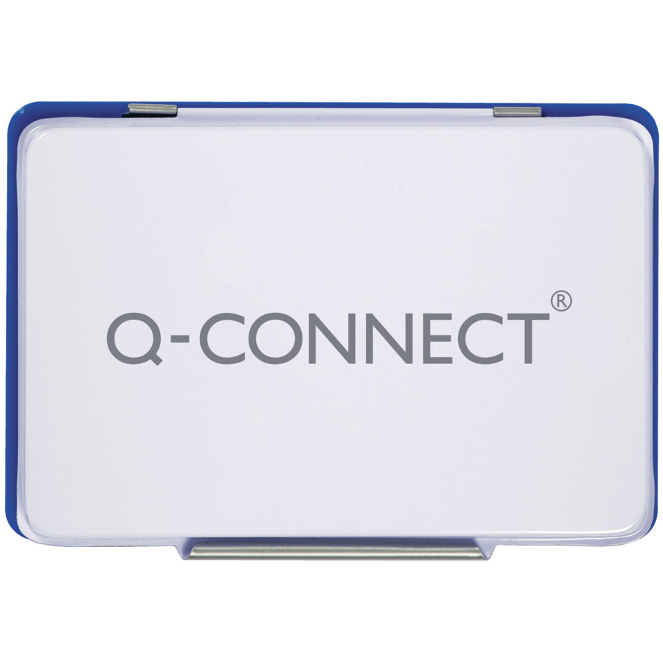 Q-Connect, Lunchbox, Metalldeckel, weiße Deckeloberseite, blauer Rahmen