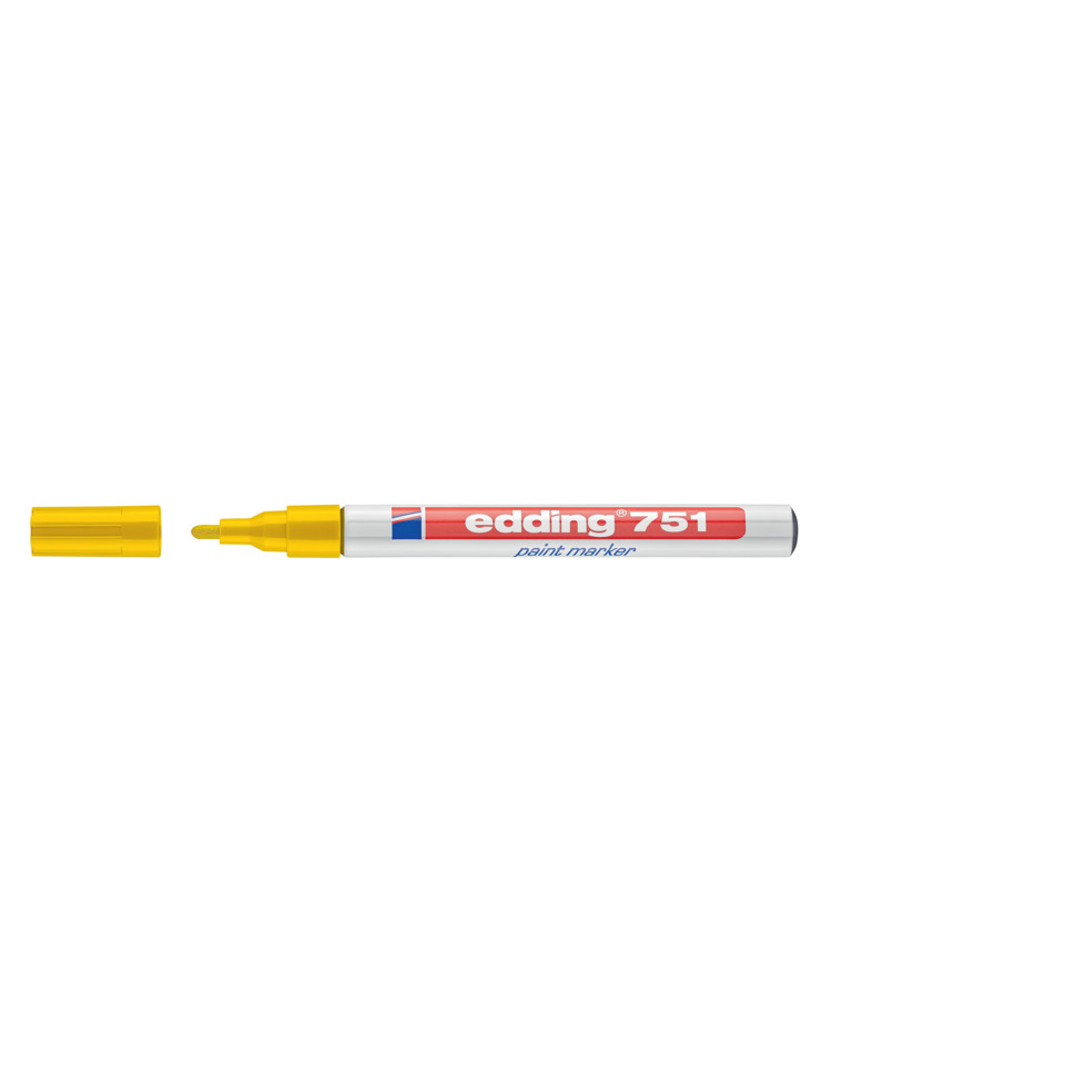 stiftmarker, Marker, edding 751, gelbkappe, Kunststoffkörper