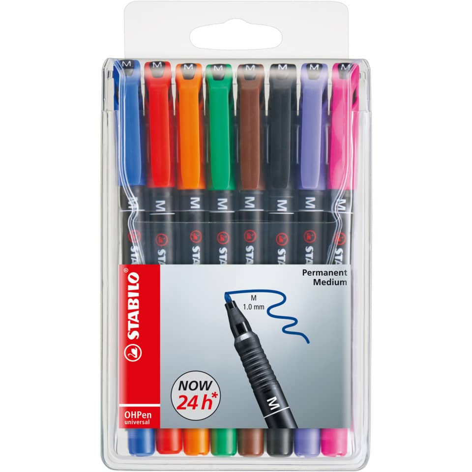Markerstifte, Permanentmarker, Farben Set, Medium Spitze, Tintenfarbe blaues Muster