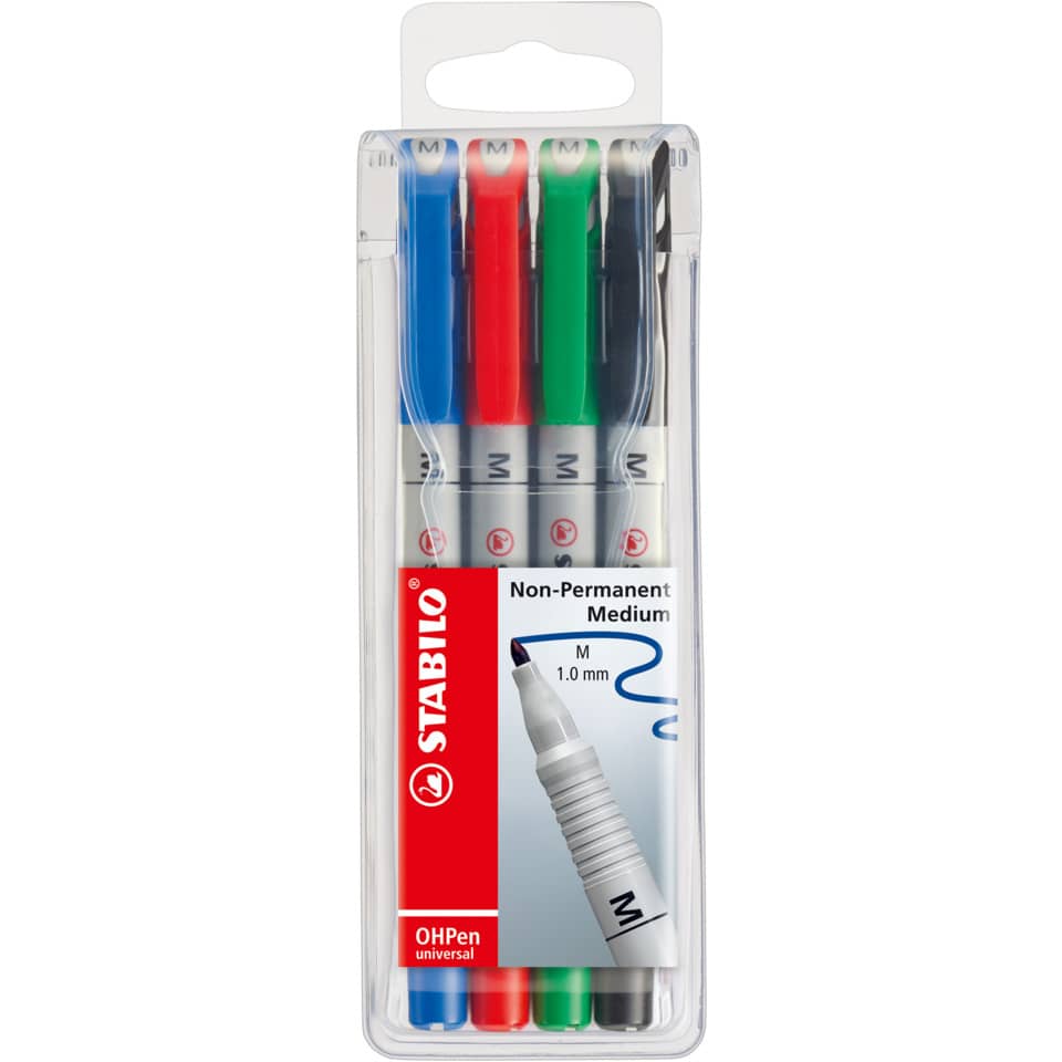 Stabilo, Marker, Filzstift, 4er-Set, Non-Permanent