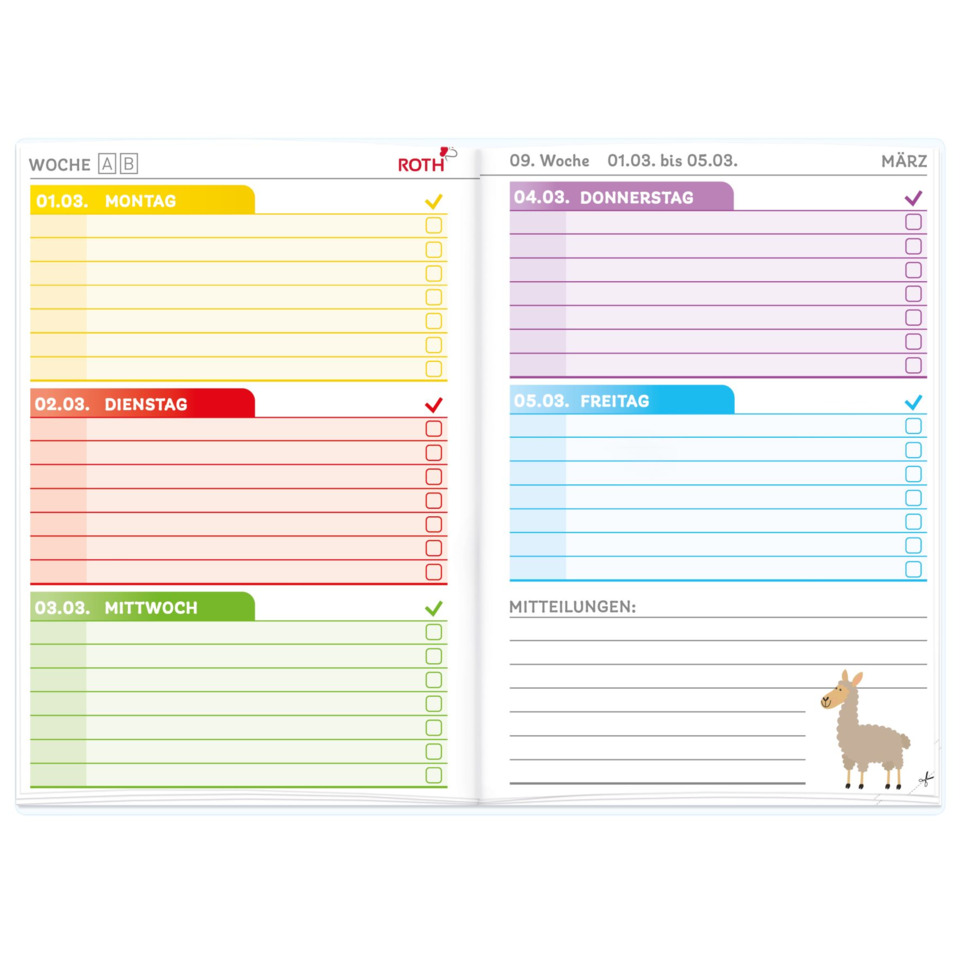 Wochentage, Kalender, Notizblock, Farben, Löwe