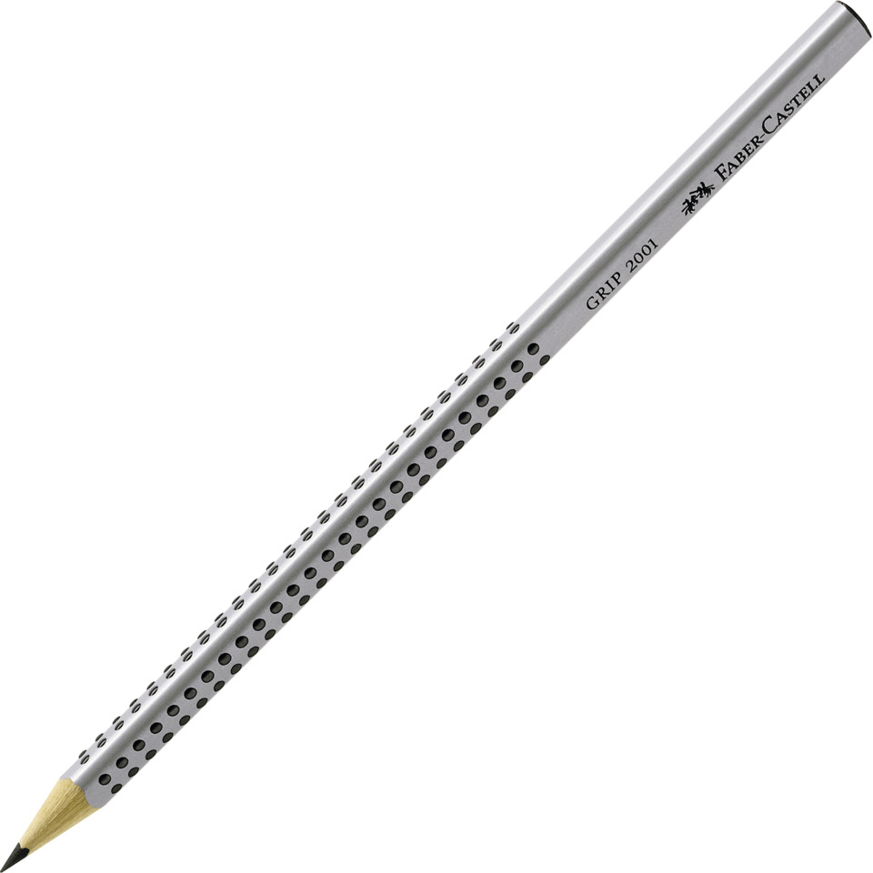 Bleistift, Grafikstift, Holzminen, Perforierter Metallstift, Faber-Castell GRIP 2001
