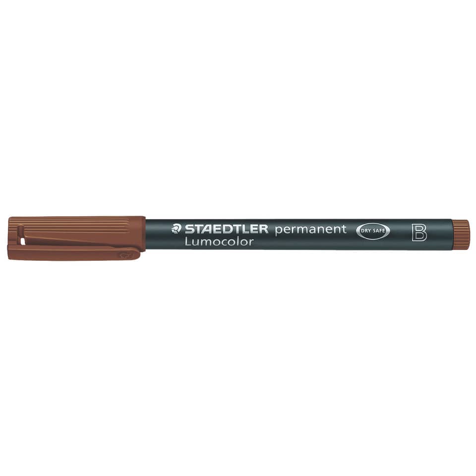 Permanent, Lumocolor, Marker, Braune Kappe, feiner Strich