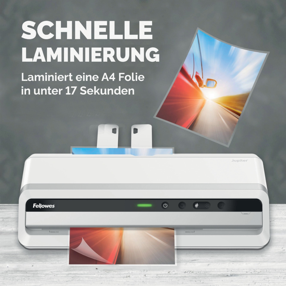 A4 laminiert, Laminiert, Laminiergerät, Kleines Bürogerät, Fellowes