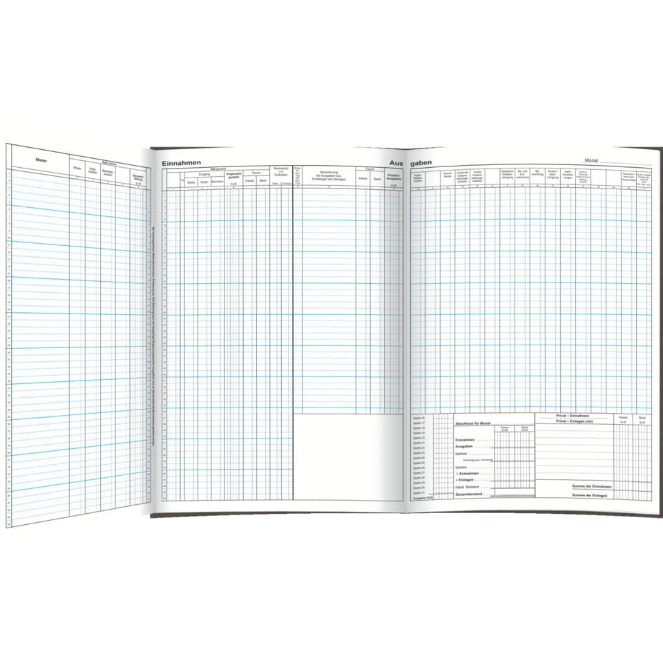 Buchführung, Formulare, Kontoauszug, Spalten, Tagebuch