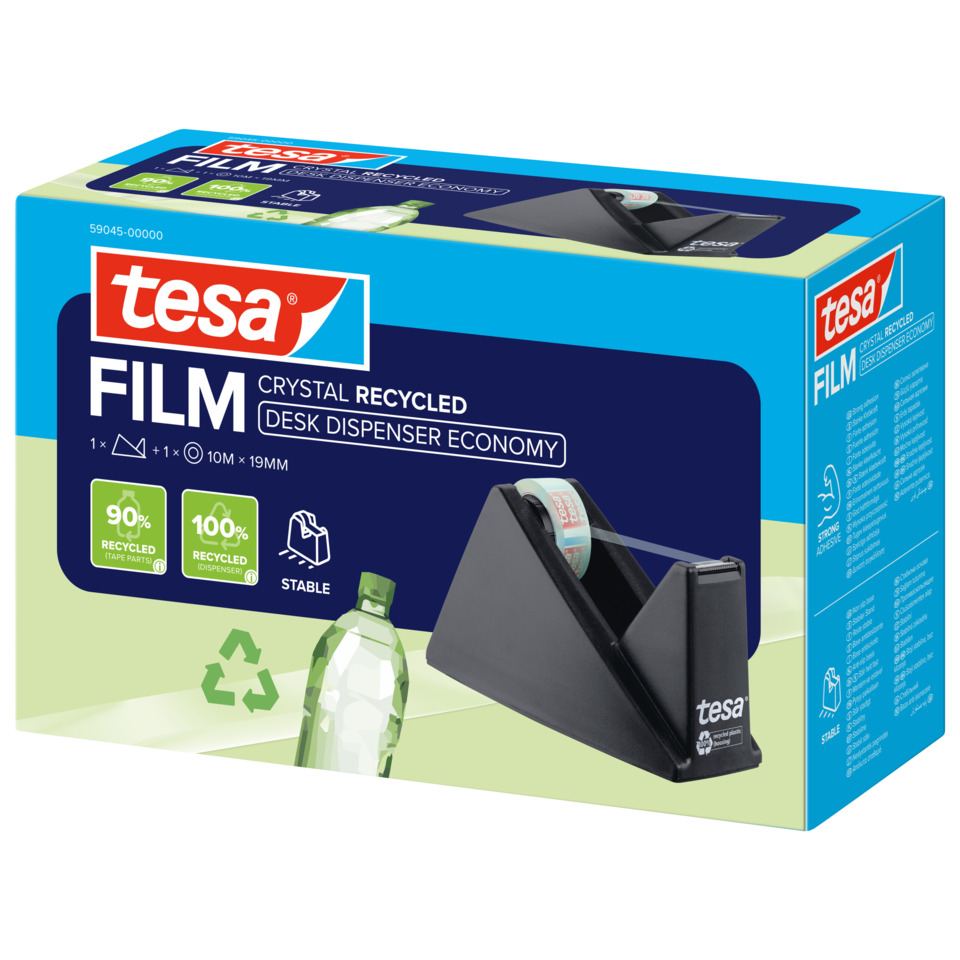 Filmkassette, Klebebandhalter, Desk-Dispenser, Crystal recycled, Tesa Film