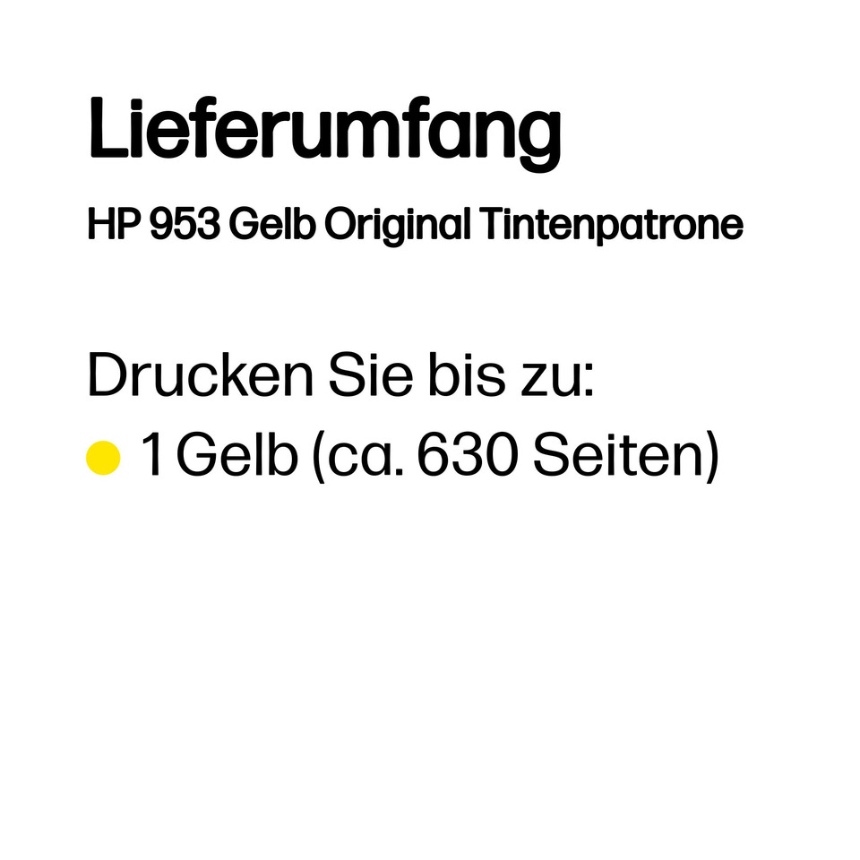 Tintenpatrone, Gelb, HP 953, Originalpatrone, Druckerpatrone