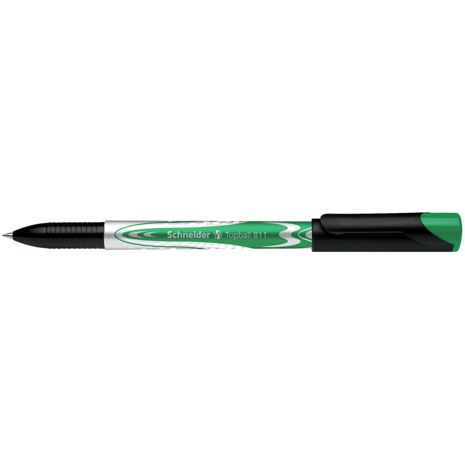 Kugelschreiber, Schwarz-Grün, Gummigriff, Klickmechanismus, Schreibstift