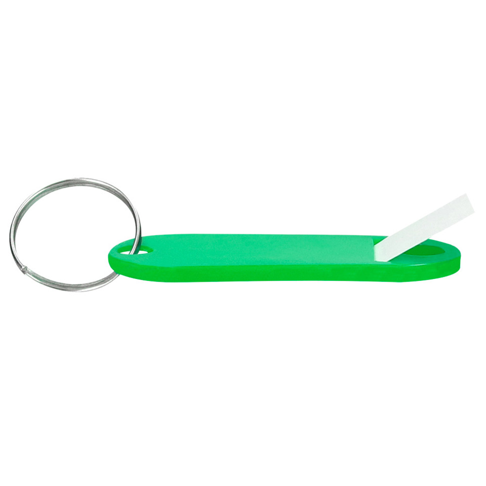 Schlüsselanhänger, Lanyard, Grüner Kunststoff, Klebezettel, Aufgesteckt